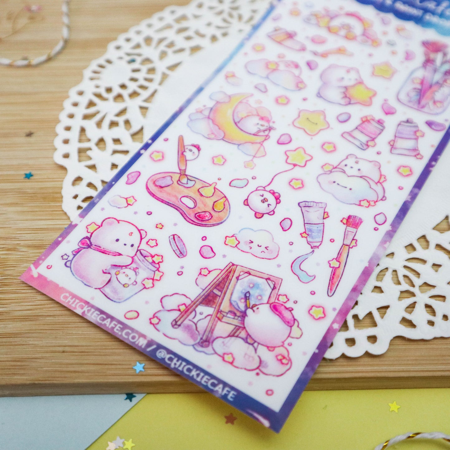 Stardust and Paint Drops Sticker Sheet