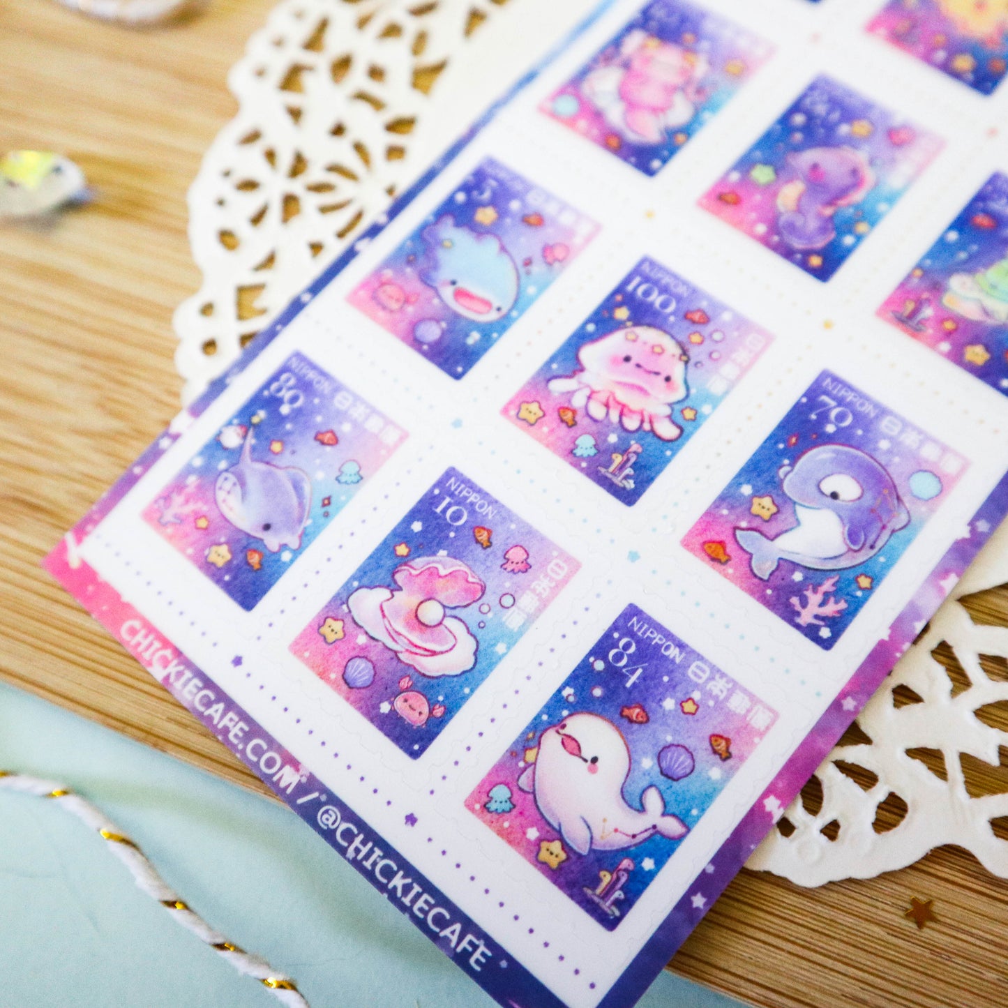 Cosmic Creatures Stamps Sticker Sheet - 5 HOLO LEFT