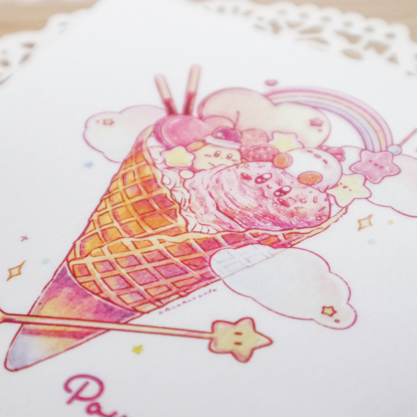 Poyo Icecream Sticker Print