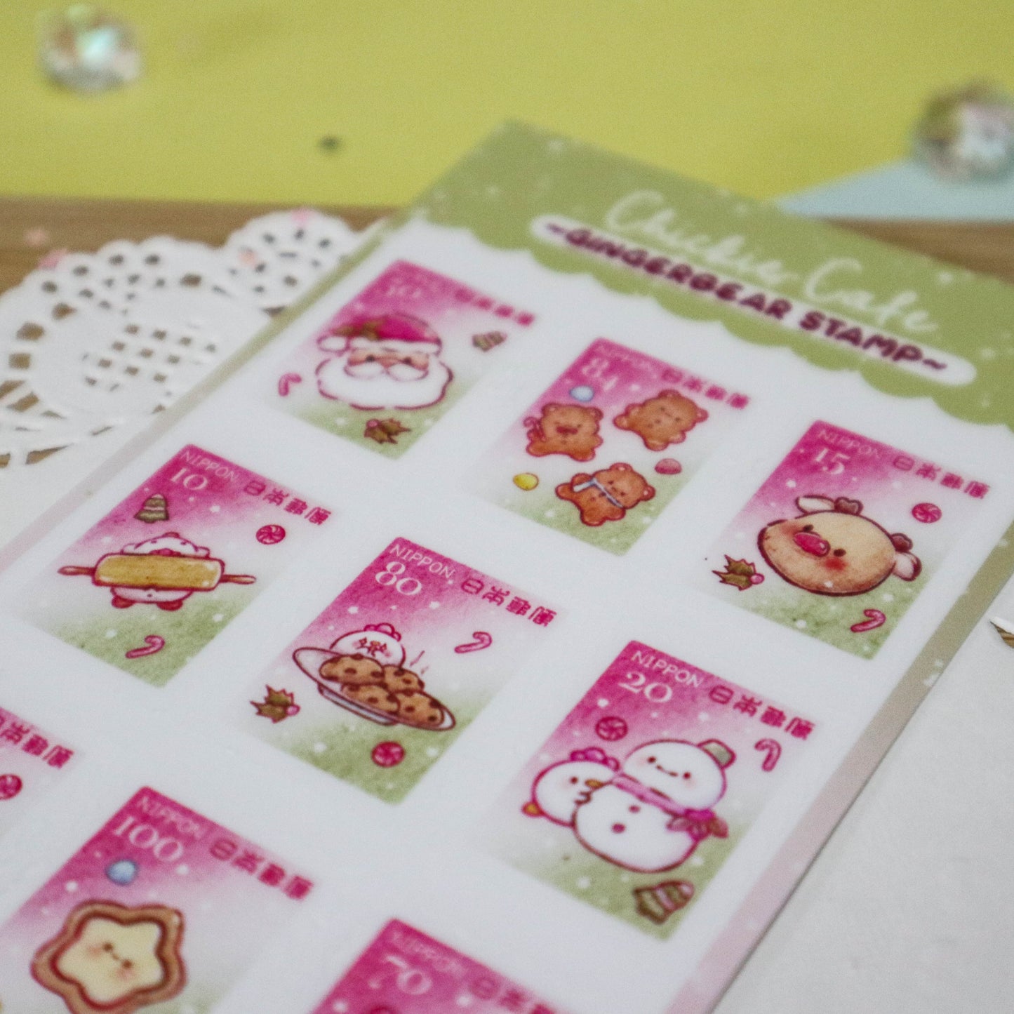 Gingerbear Stamps Sticker Sheet