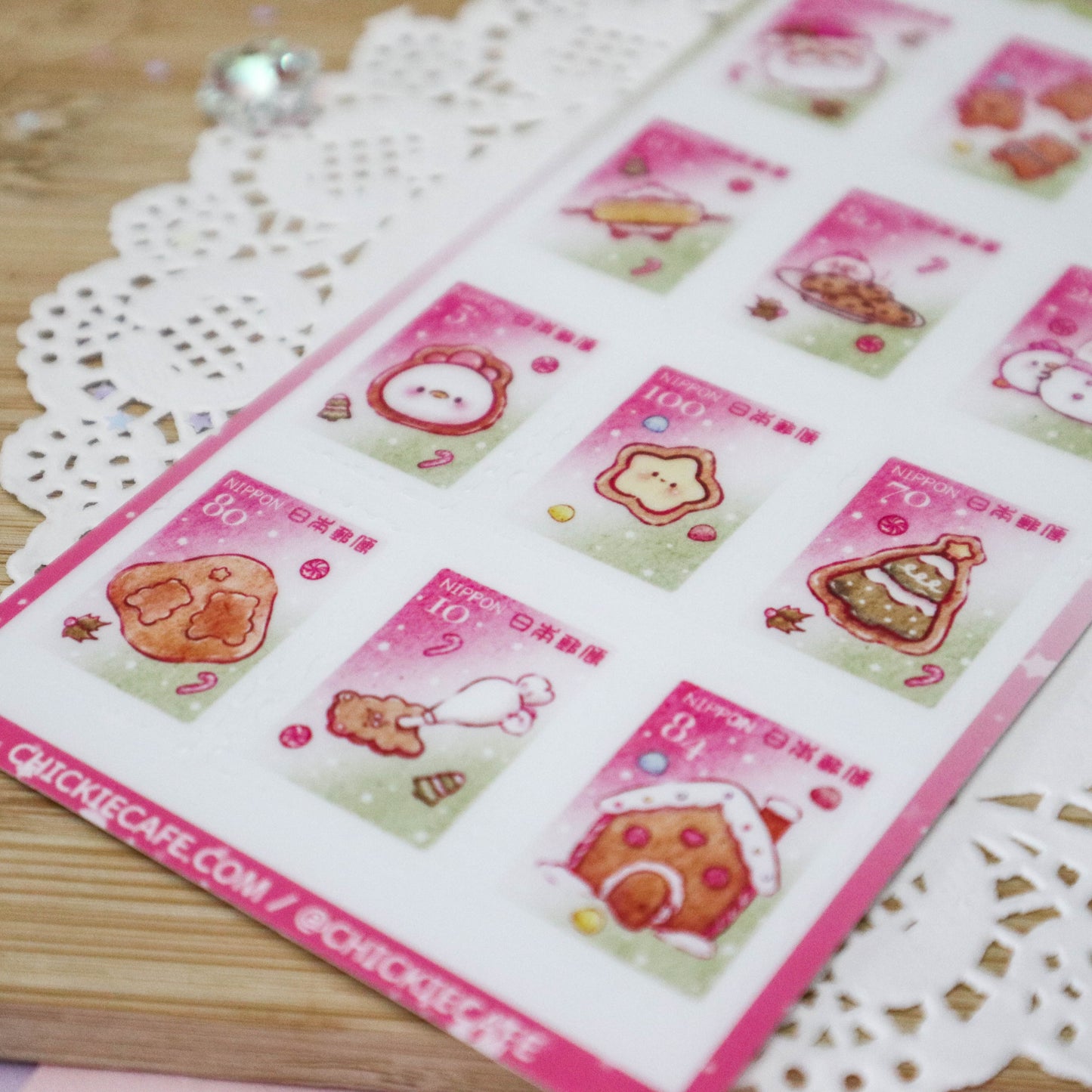 Gingerbear Stamps Sticker Sheet