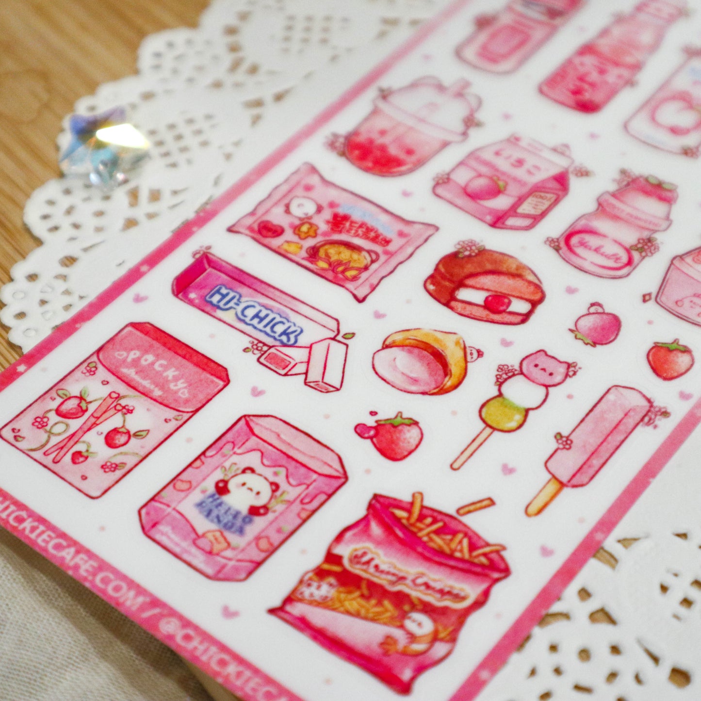 Pink Snackies Sticker Sheet