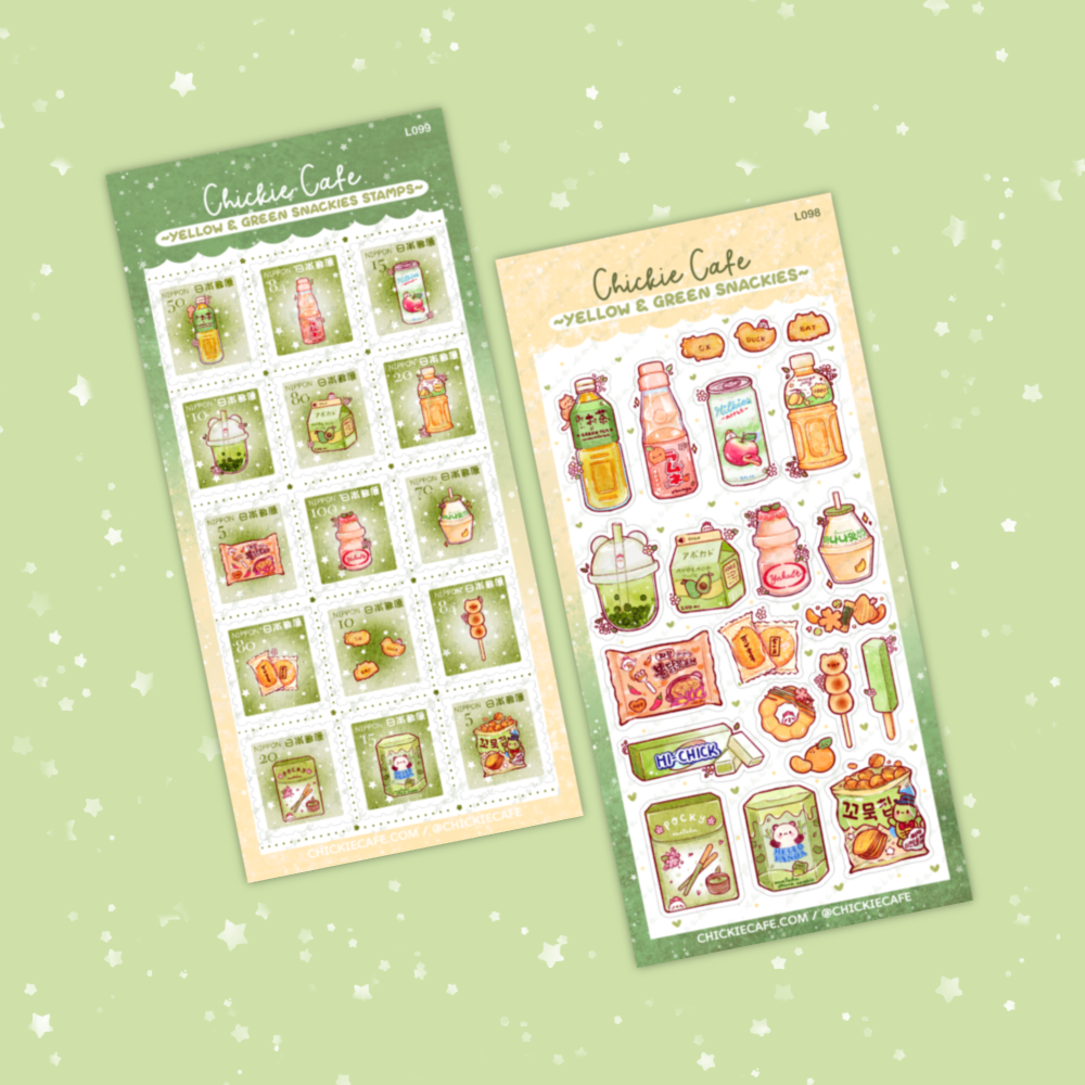 Yellow & Green Snackies Sticker Sheet