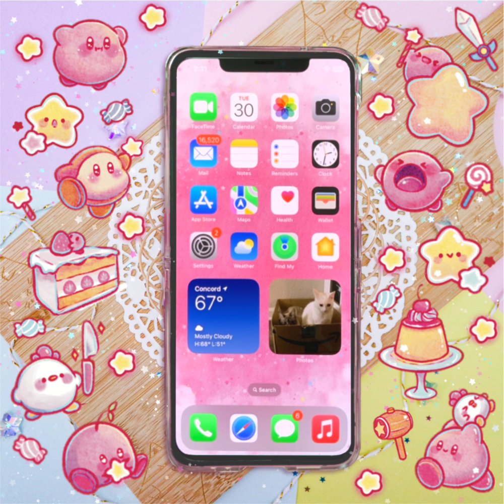 Sparkly Kirby Digital Wallpaper (Mobile/Tablet)