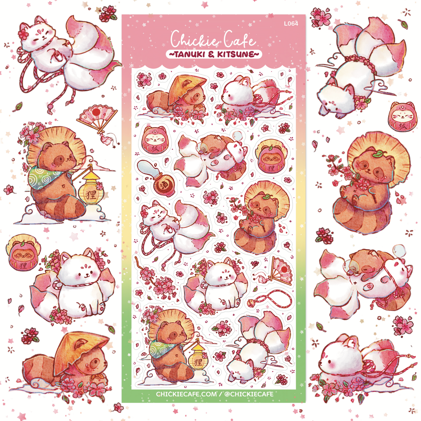 Tanuki & Kitsune Sticker Sheet