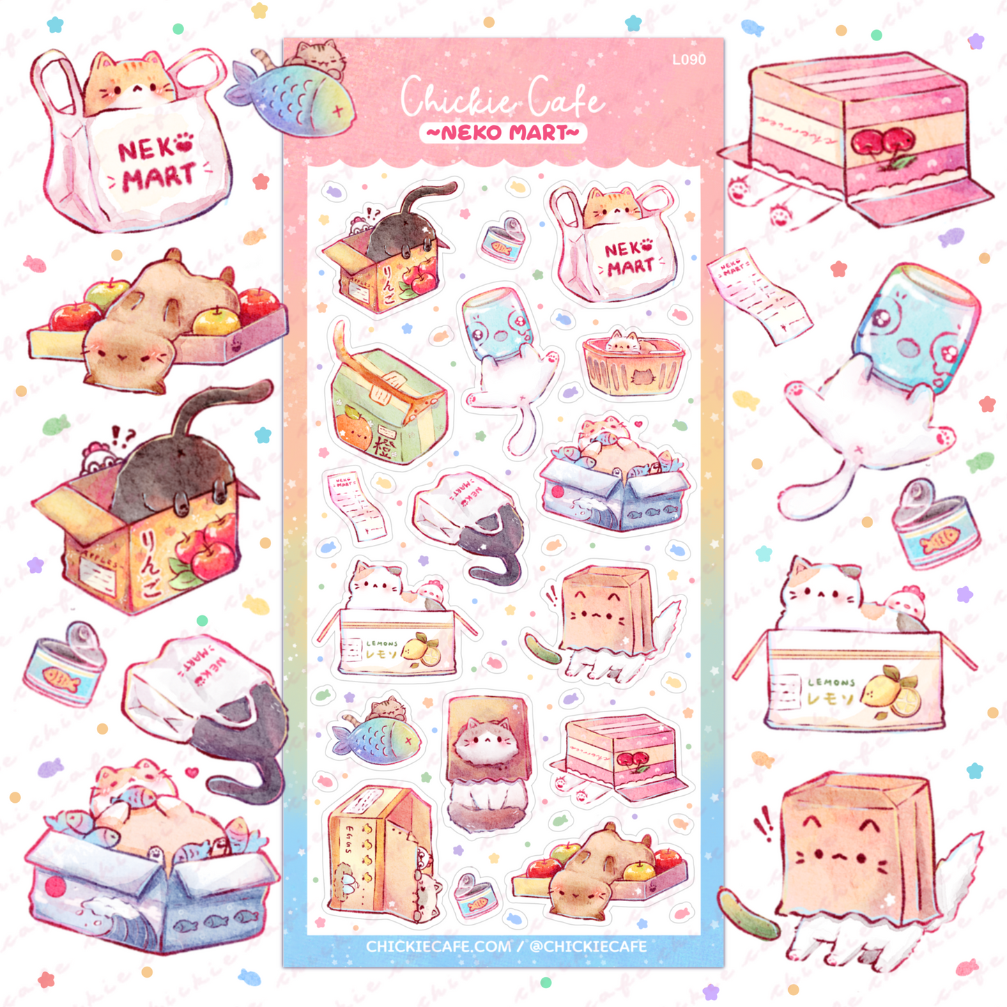 Neko Mart Sticker Sheet