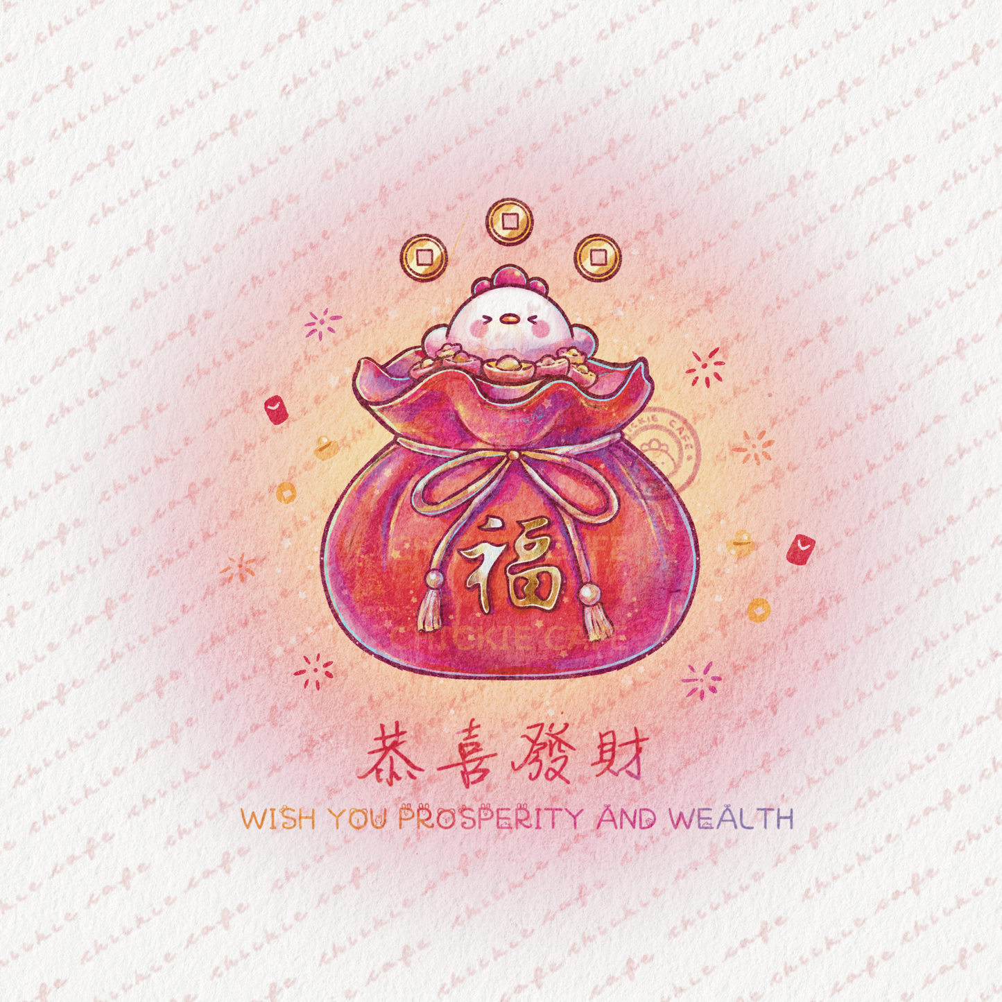 Fortune Chickie Sticker Set (Velvety Vinyl)