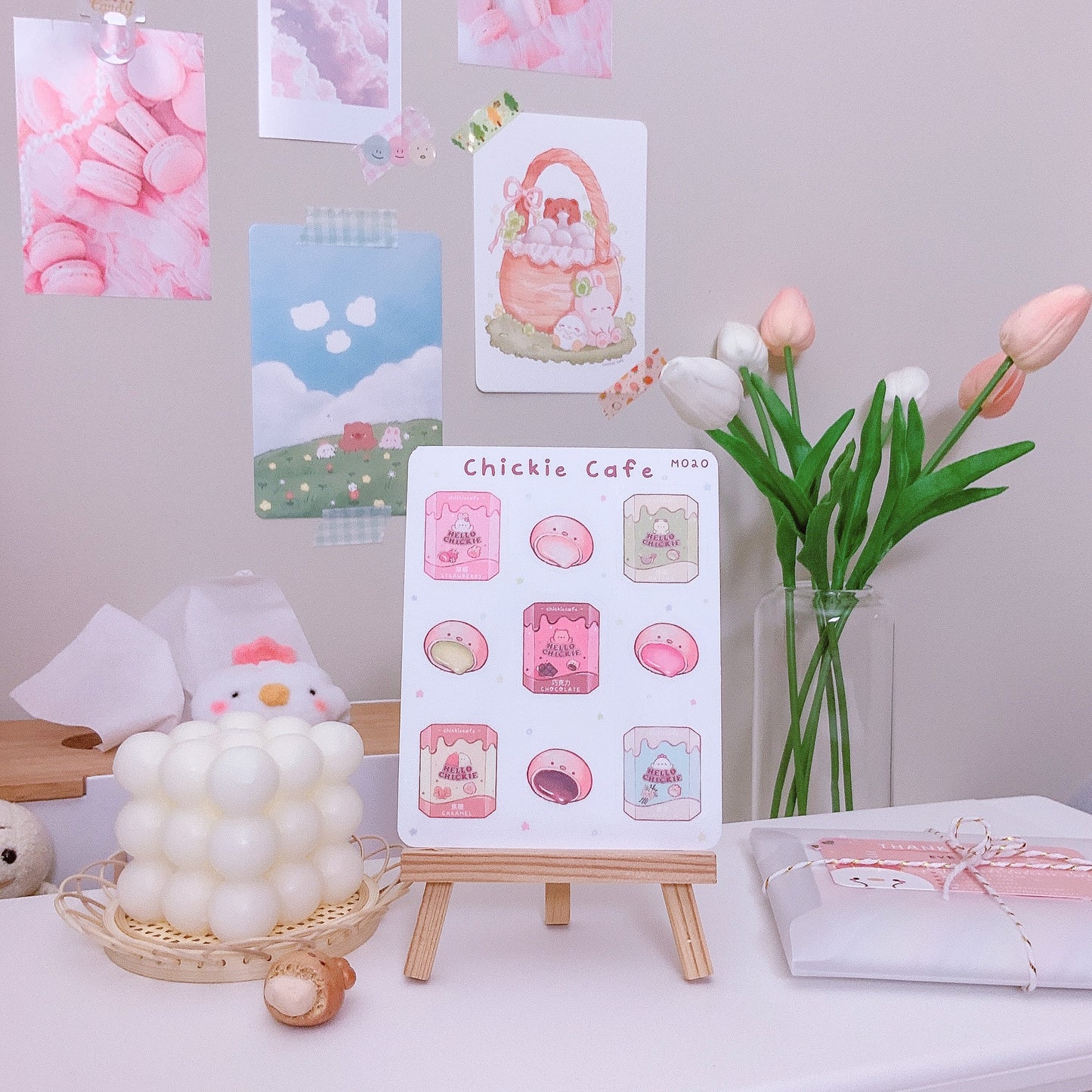 Hello Chickie Biscuit Snacks Sticker Sheet