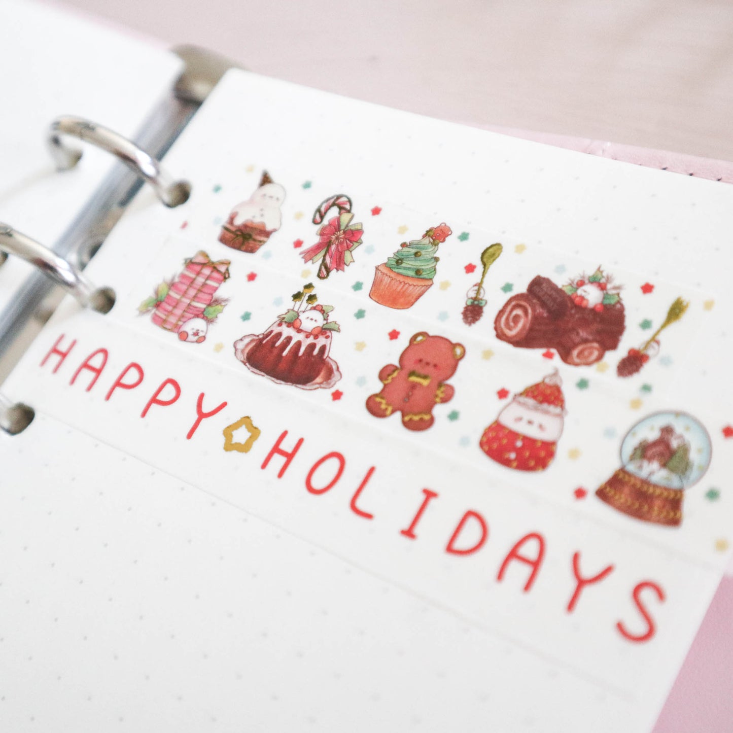 Happy Hoilday Feast Gold Foil Washi Tape