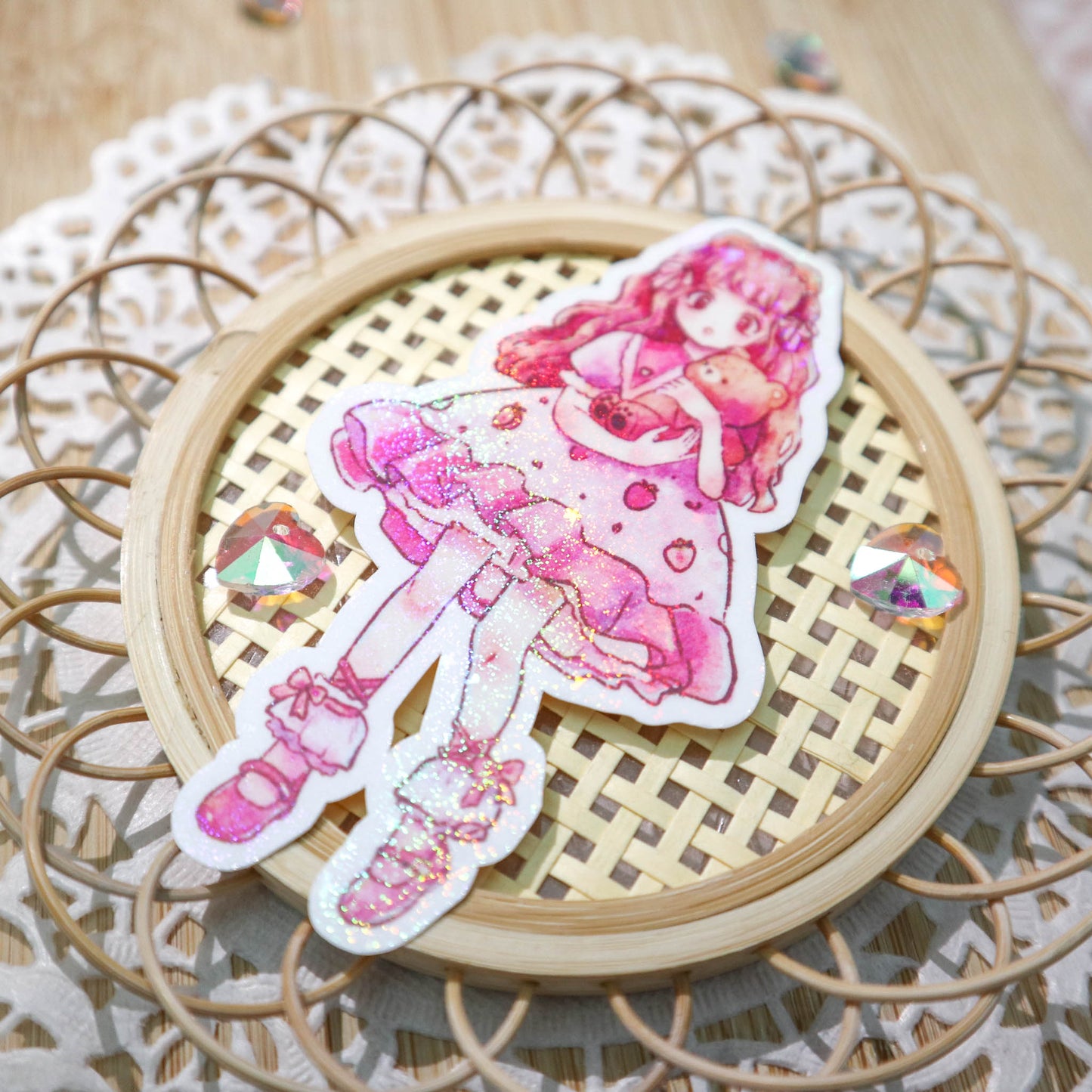 Angelica Strawberry Girl Sticker