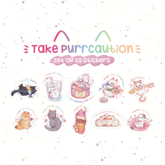 Take Purrcaution Sticker Set