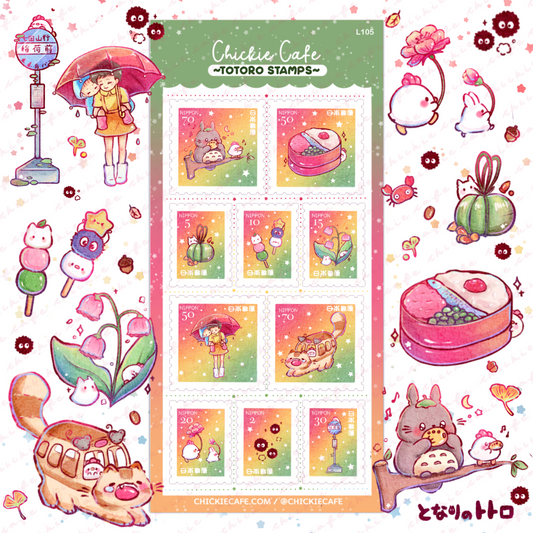 Totoro Stamps Sticker Sheet
