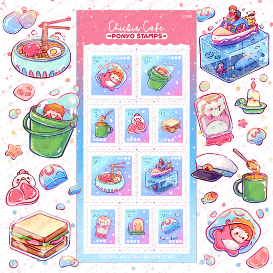 Ponyo Stamps Sticker Sheet