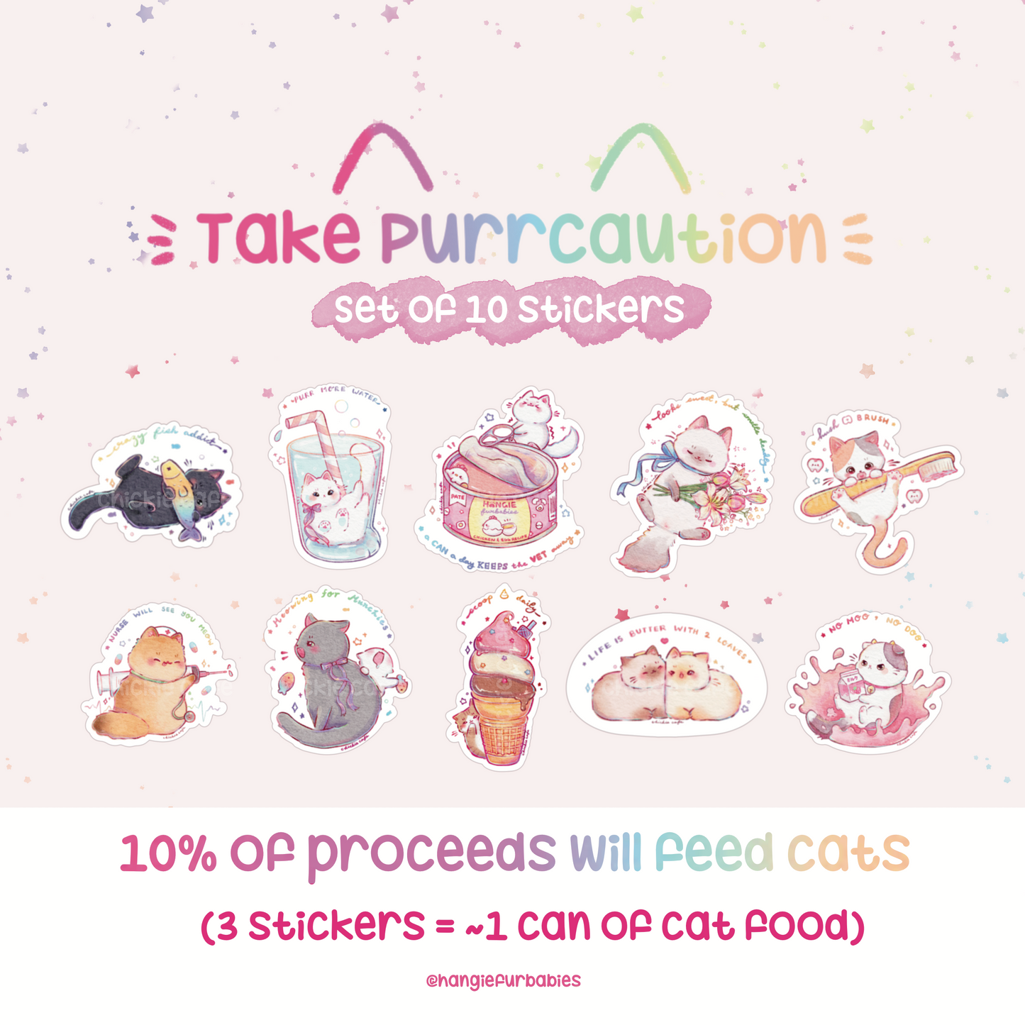 Take Purrcaution Sticker Set