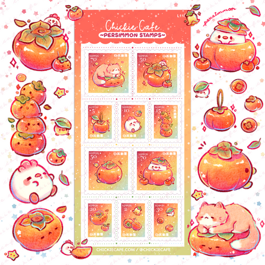 Persimmon Stamps Sticker Sheet