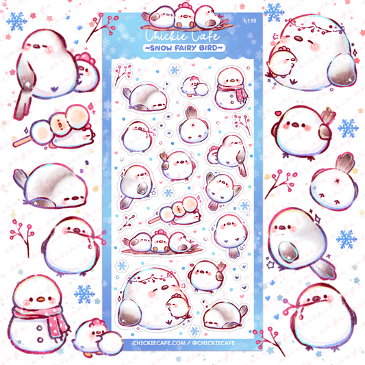 Snow Fairy Bird Sticker Sheet