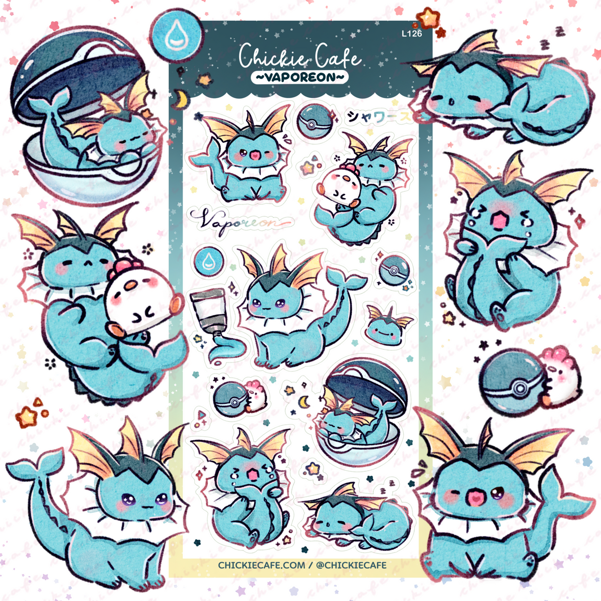 Vaporeon Sticker Sheet