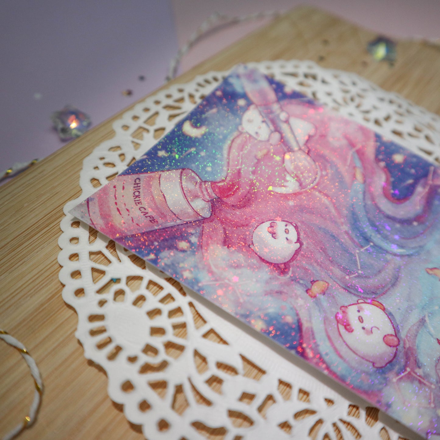 Painting a Starry Galaxy Sticker Print