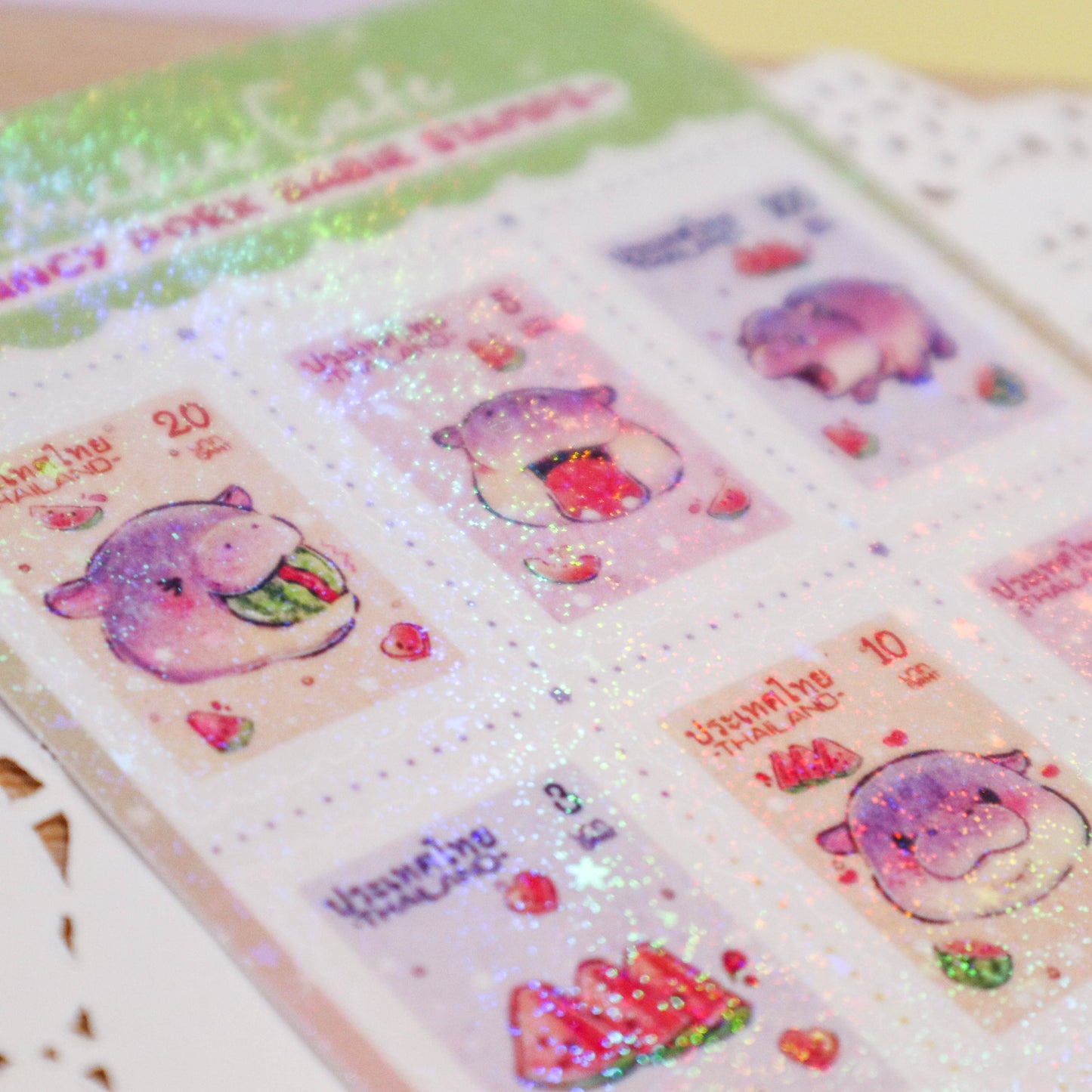 Bouncy Pork Stamps Sticker Sheet