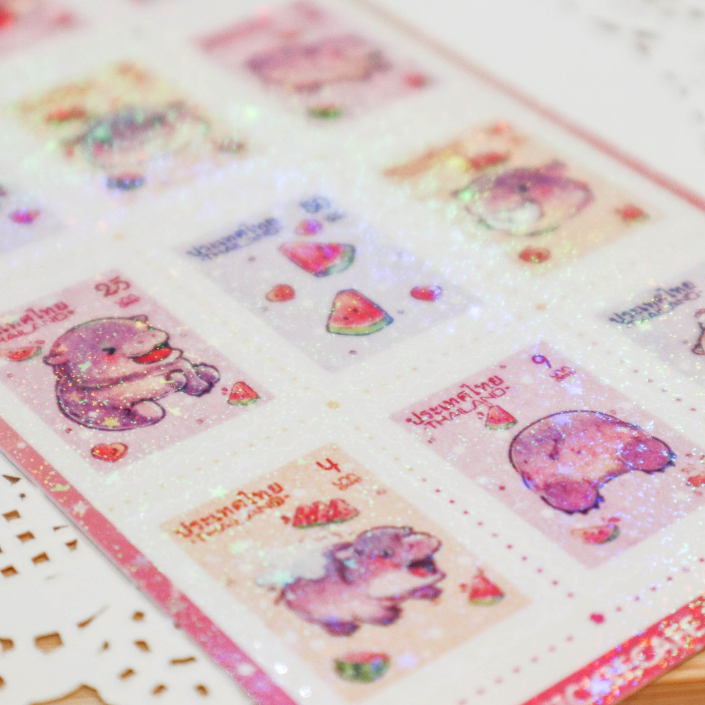 Bouncy Pork Stamps Sticker Sheet