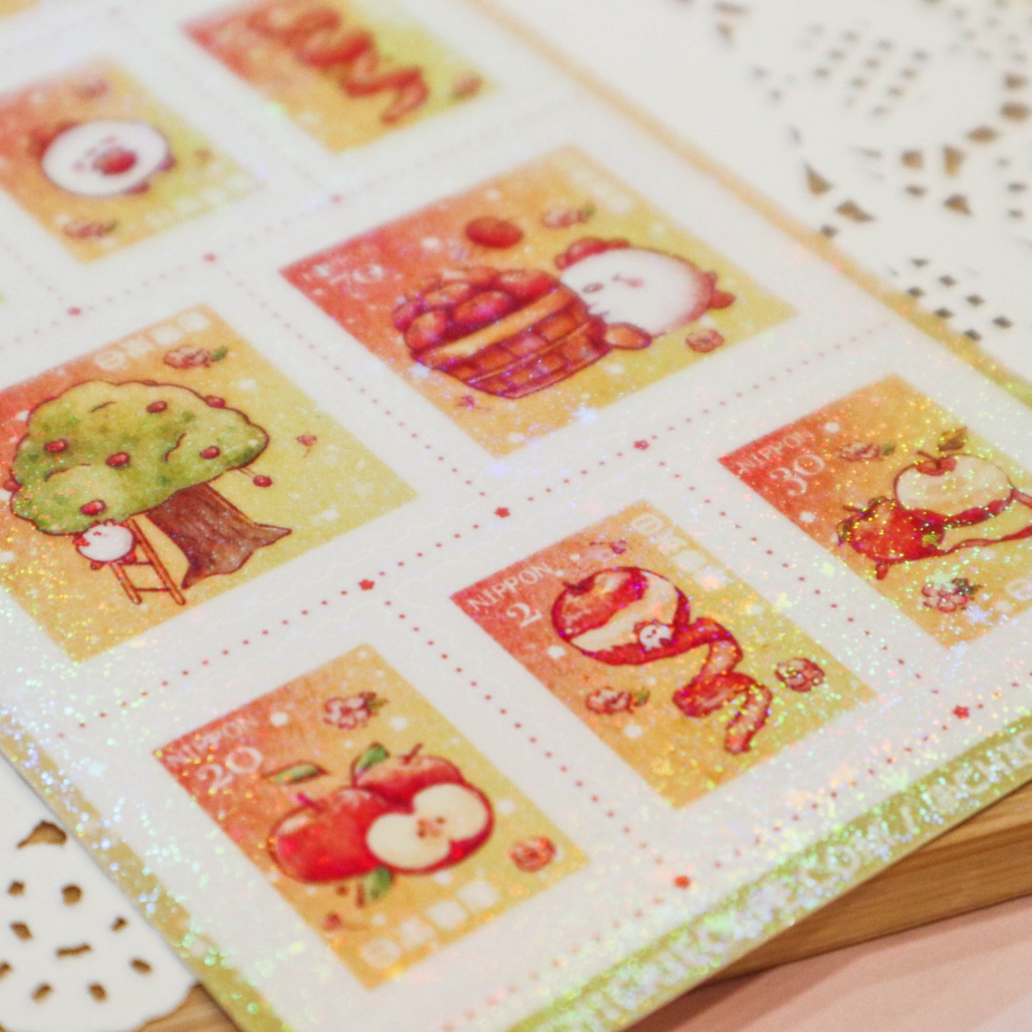 Apple Picking Stamps Sticker Sheet