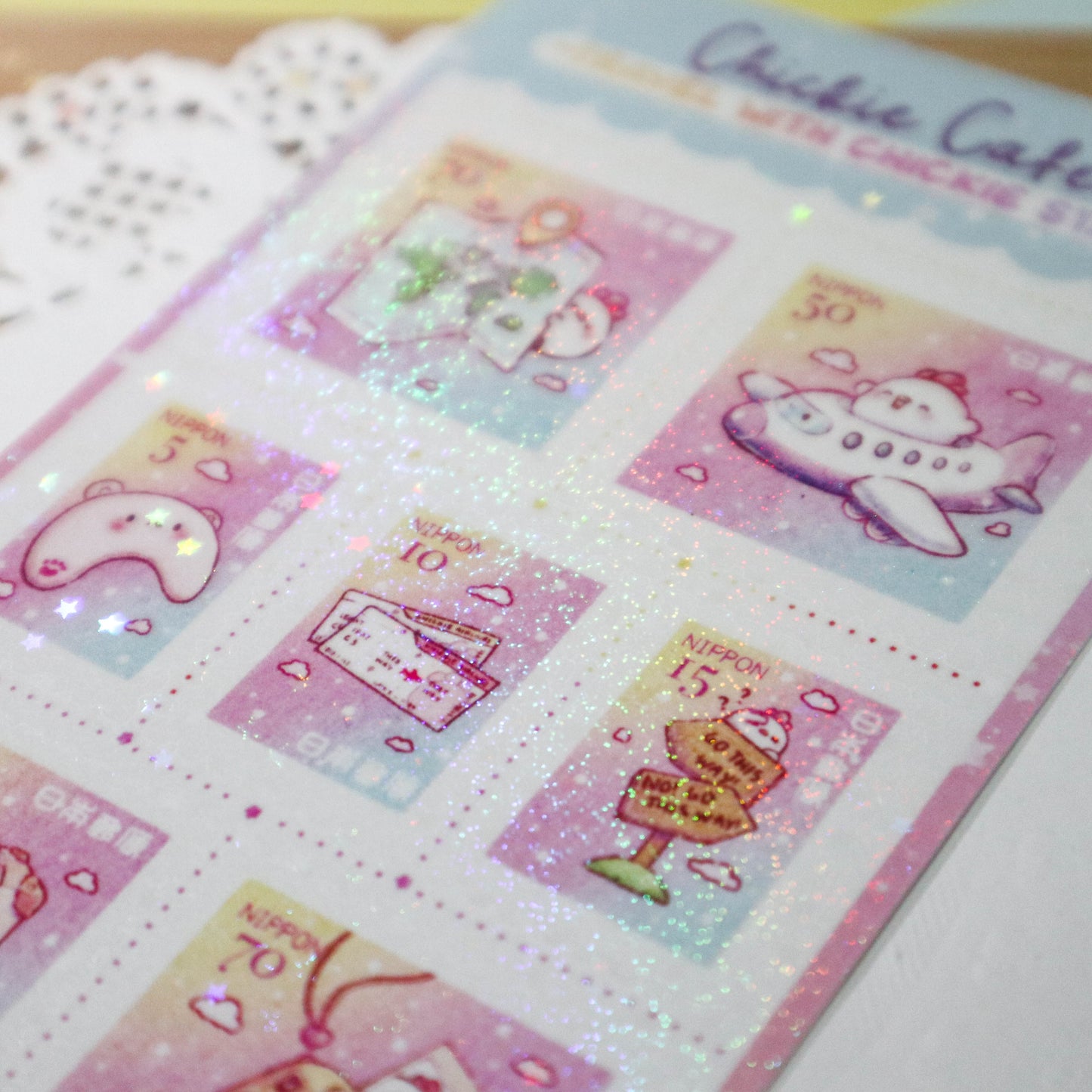 Travel with Chickie Stamps Sticker Sheet