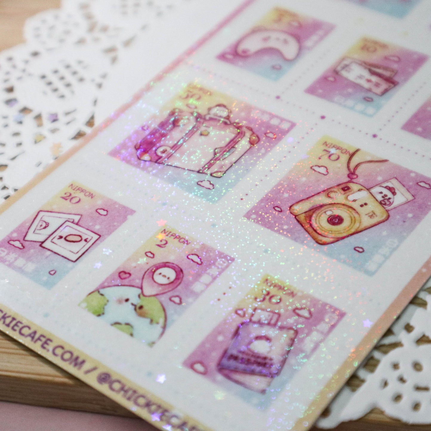 Travel with Chickie Stamps Sticker Sheet