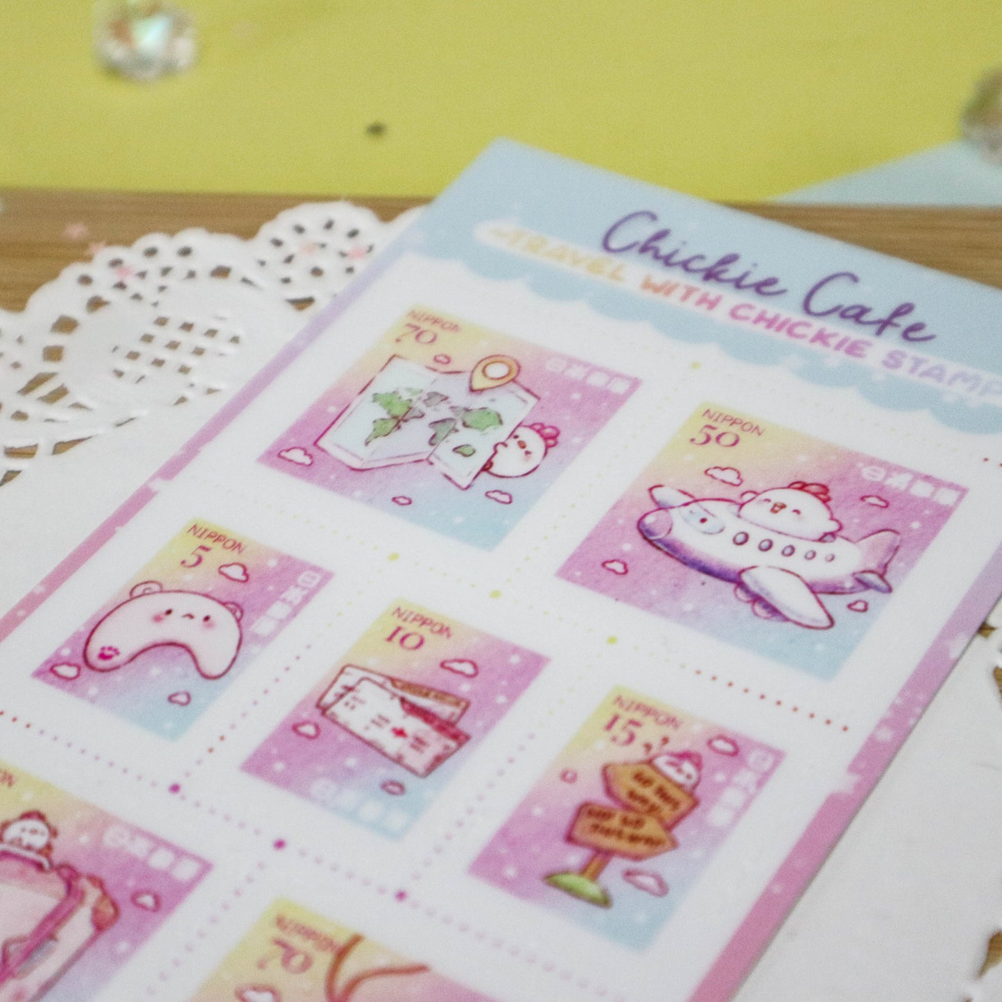 Travel with Chickie Stamps Sticker Sheet