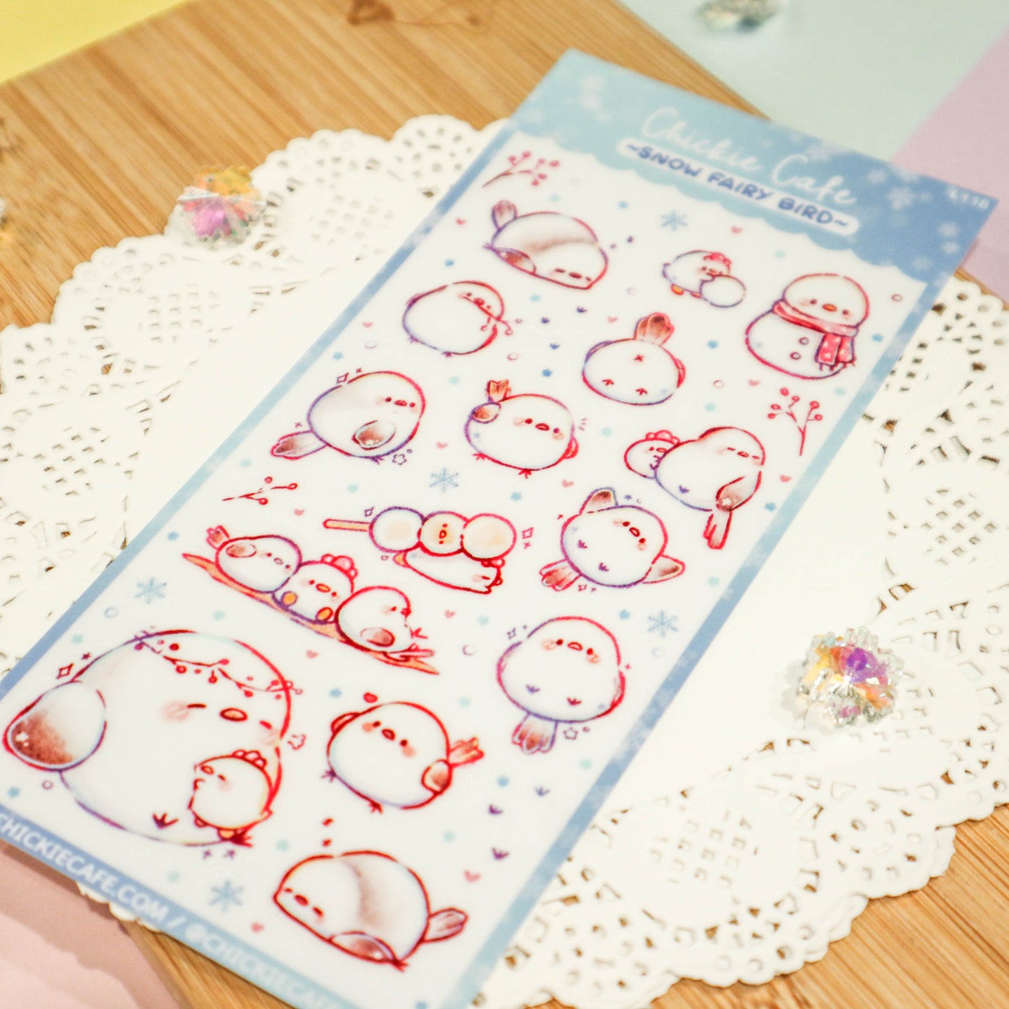 Snow Fairy Bird Sticker Sheet