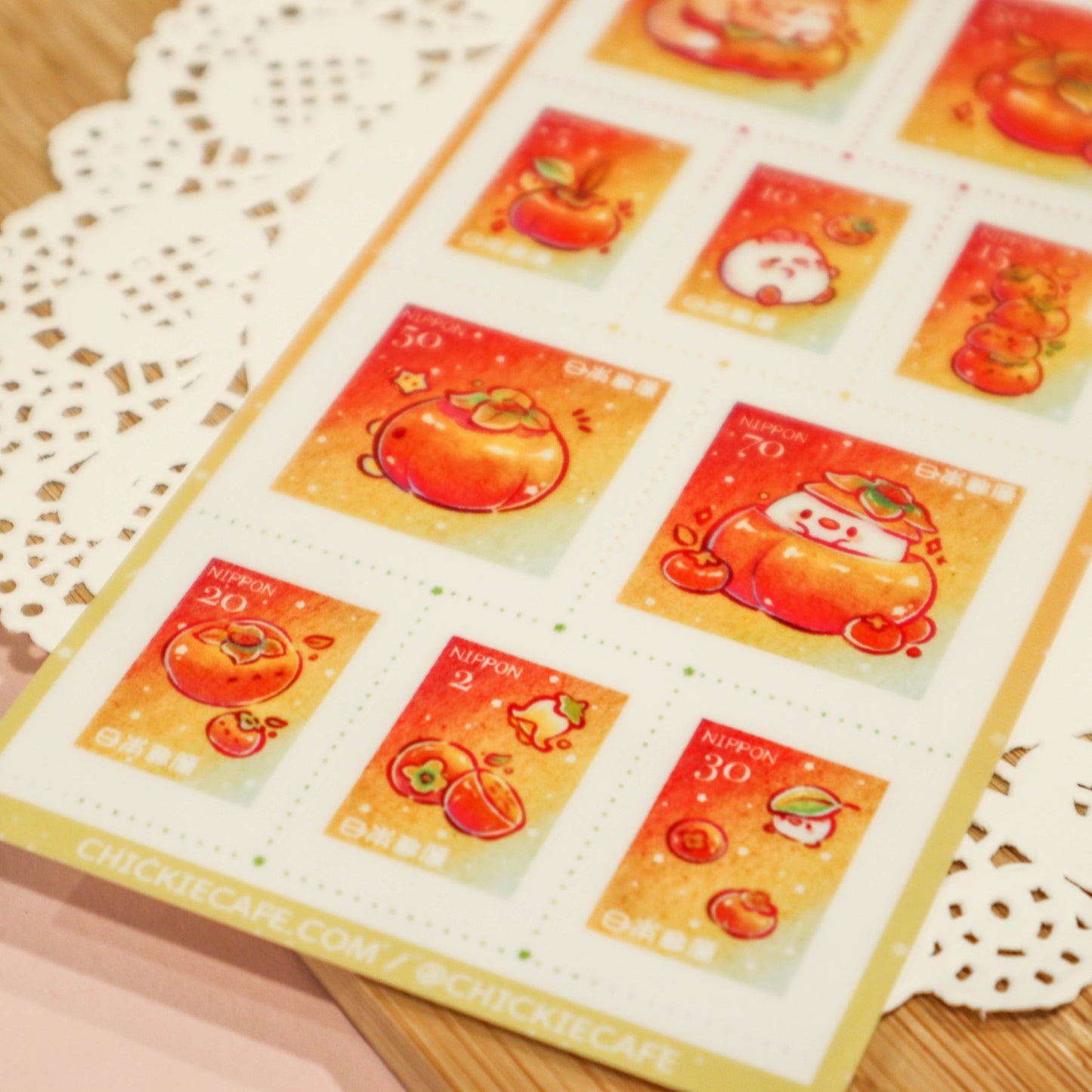 Persimmon Stamps Sticker Sheet
