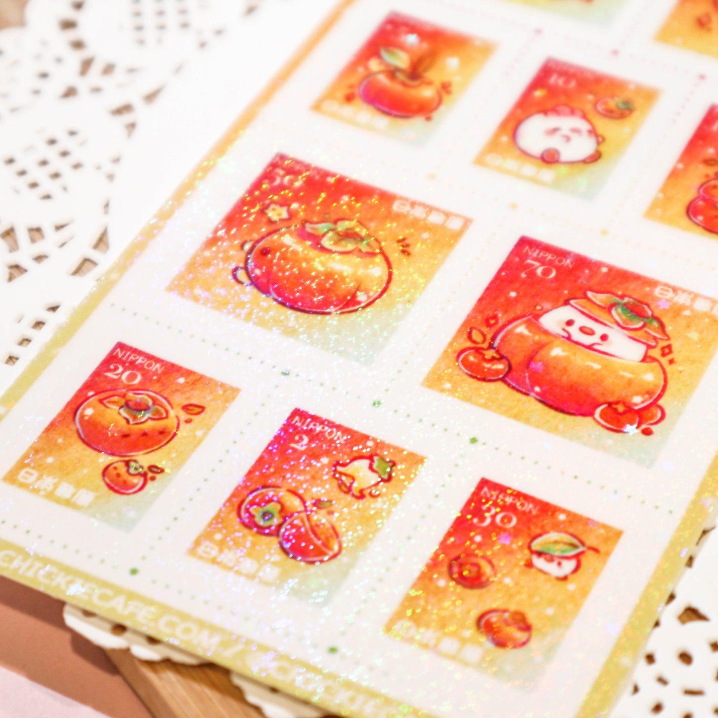 Persimmon Stamps Sticker Sheet