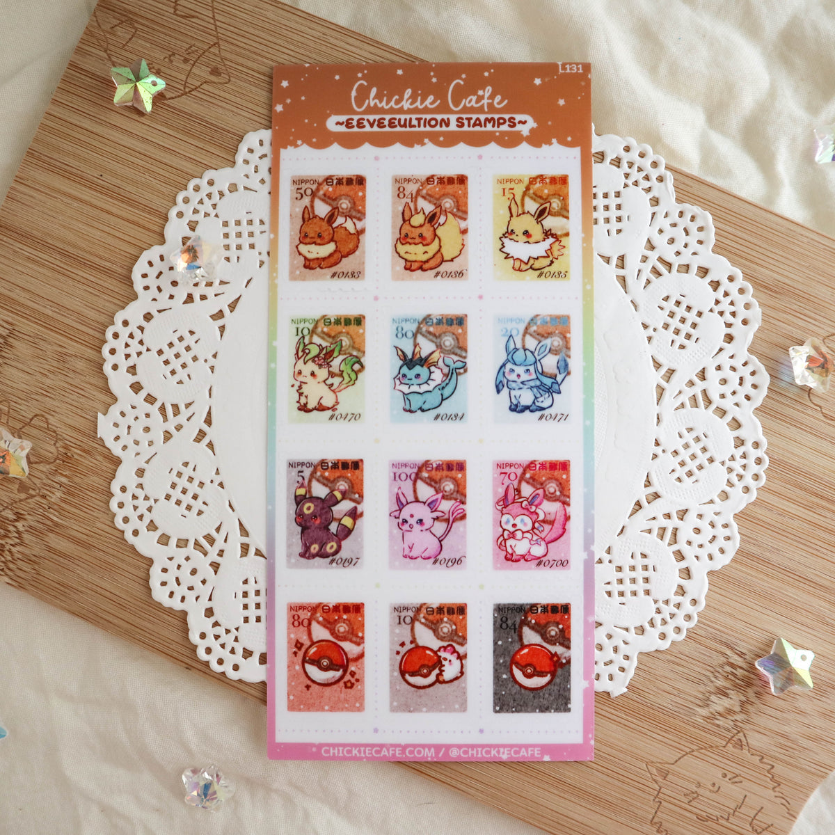 Eeveelutions Stamps Sticker Sheet