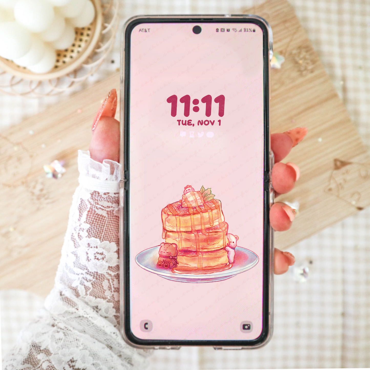 🥞 Fluffy Soft Soufflé Pancake Digital Wallpaper (Mobile/Tablet) 🥞