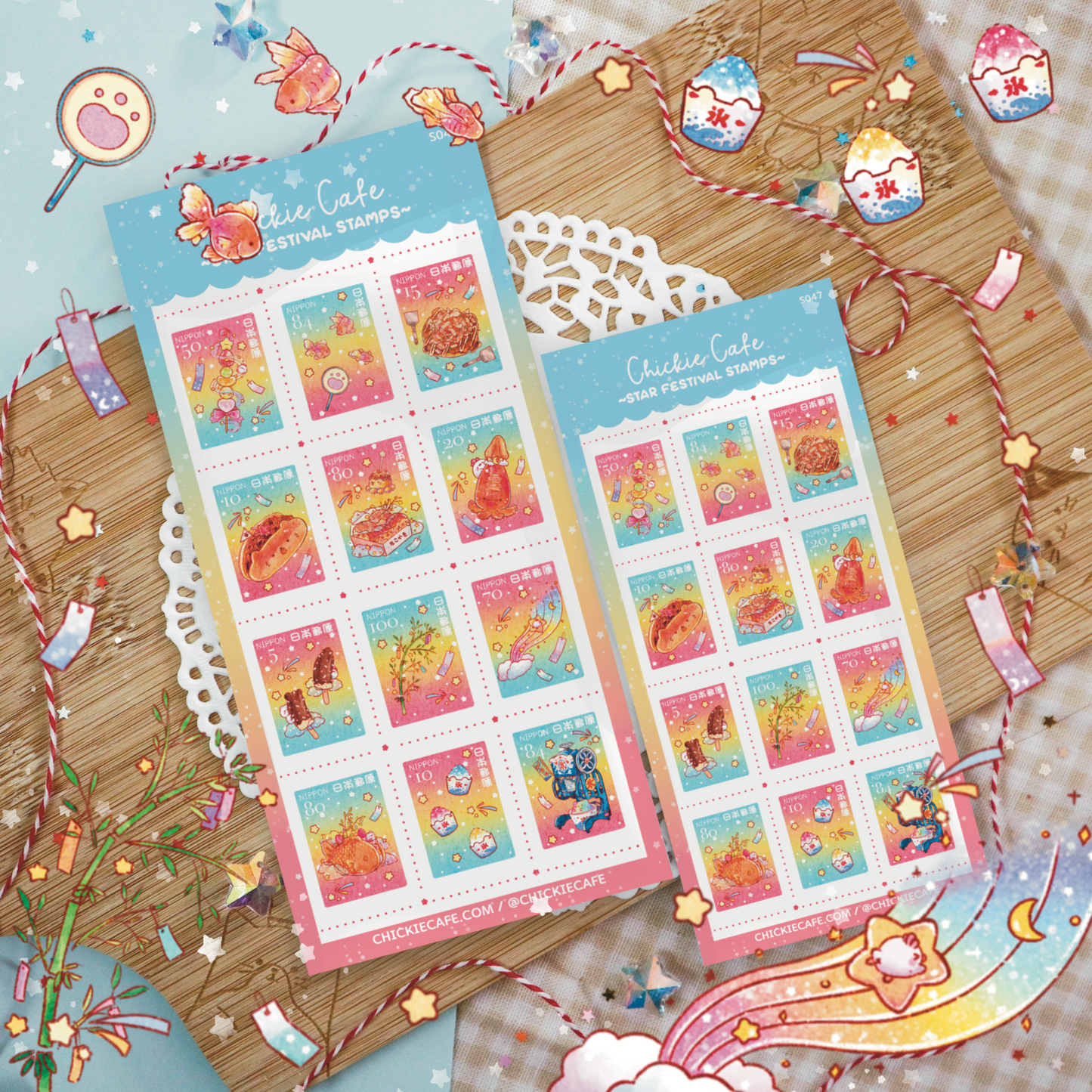 Star Festival Stamp Sticker Sheet