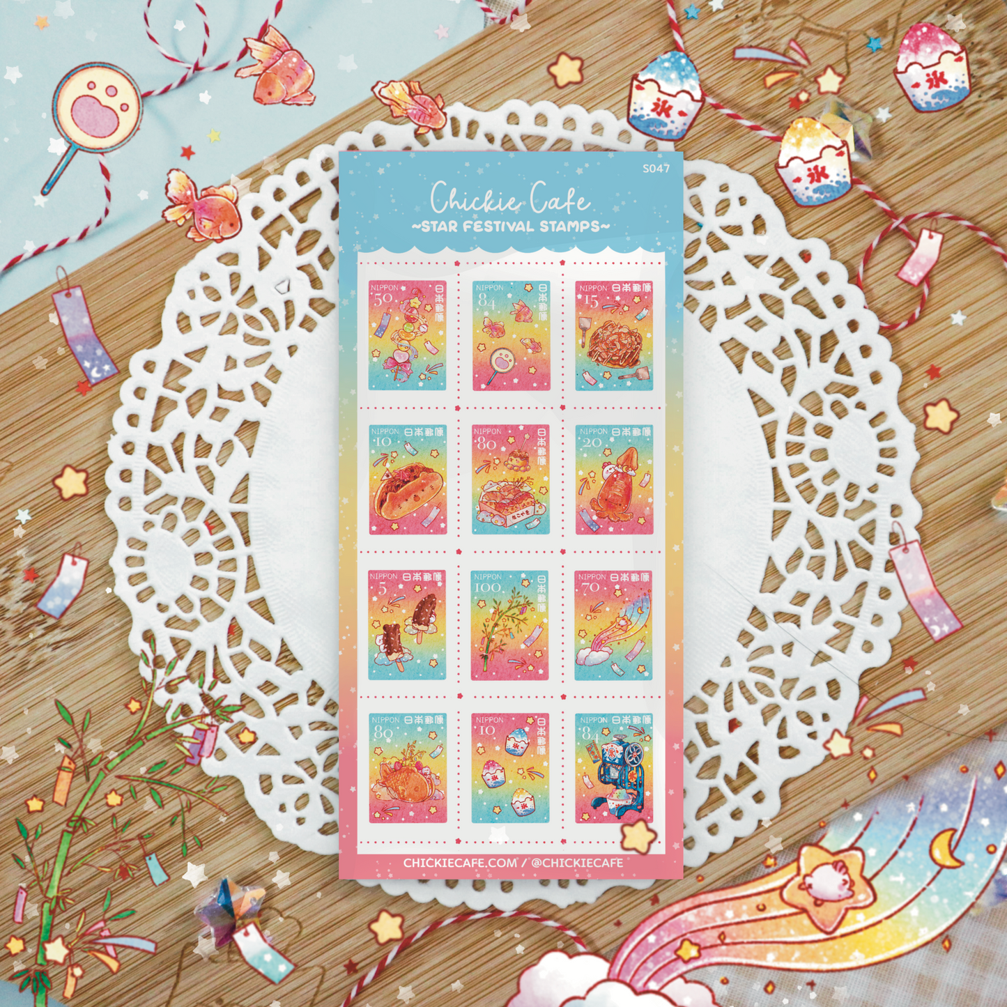 Star Festival Stamp Sticker Sheet