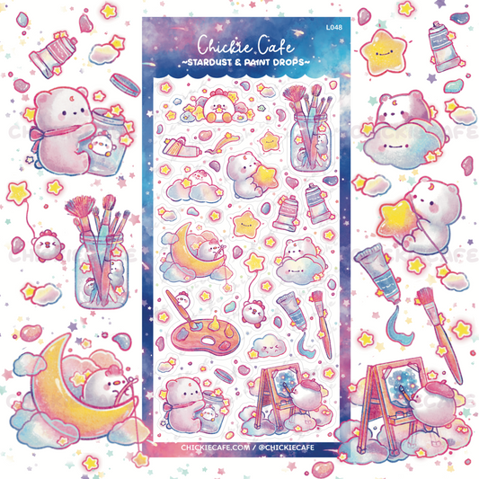 Stardust and Paint Drops Sticker Sheet