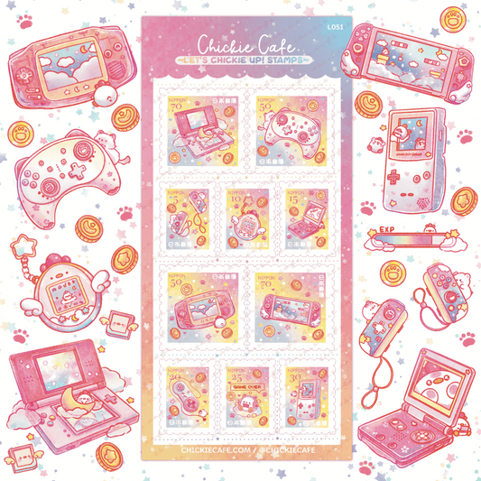 Let's Chickie Up Stamps Sticker Sheet