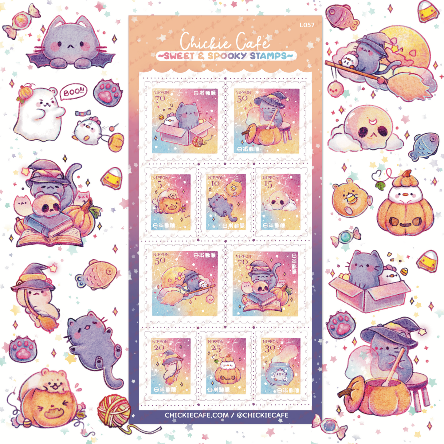 Spooky & Sweet Stamps Sticker Sheet