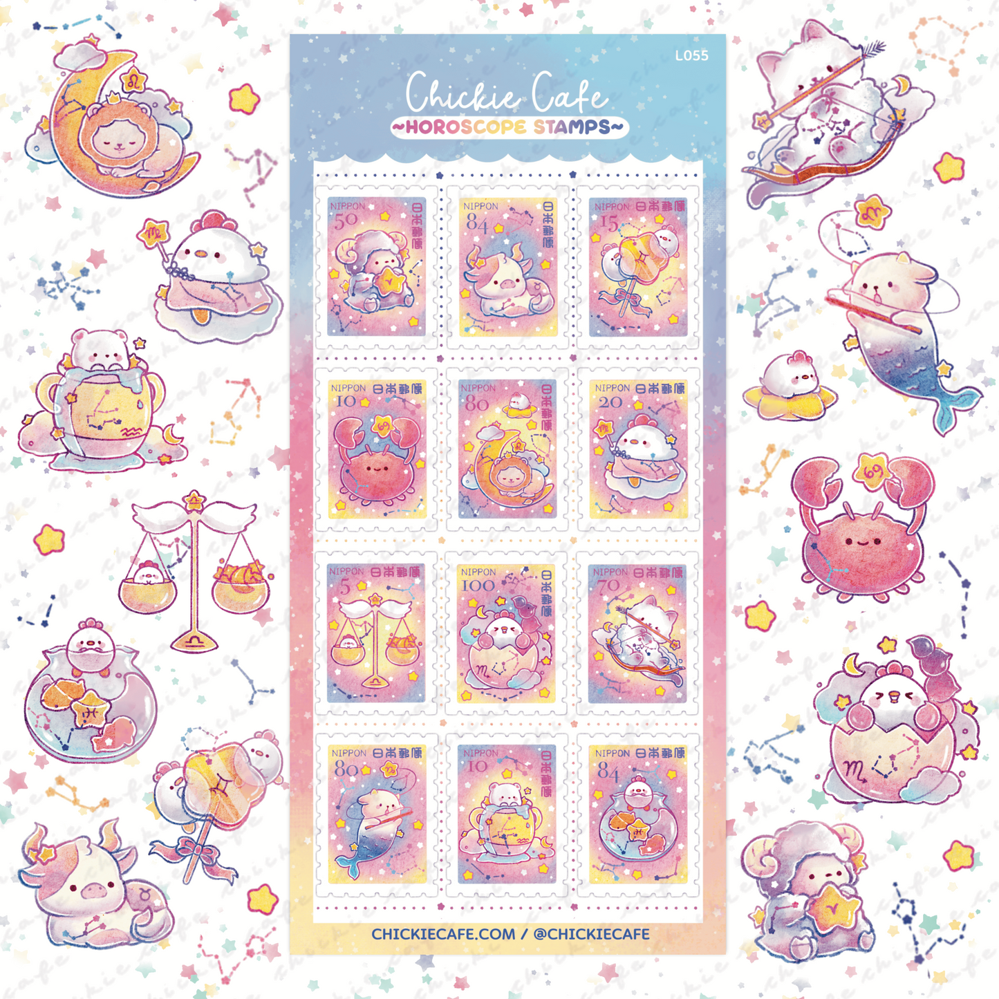 Horoscope Stamps Sticker Sheet