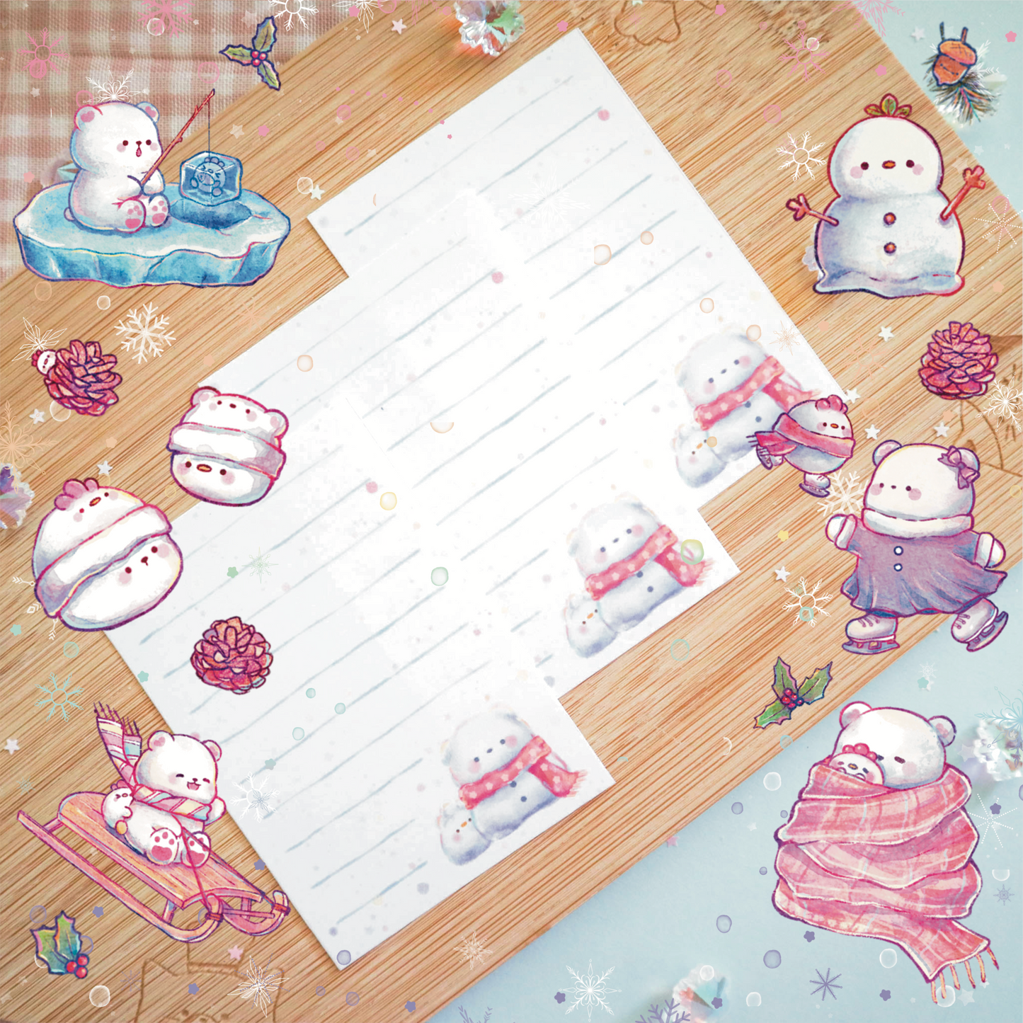 Cute Snowman Memo Sheets Digital Download