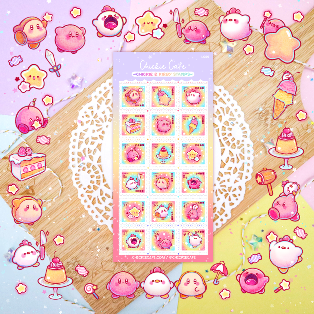 Kirby & Chickie Stamps Sticker Sheet