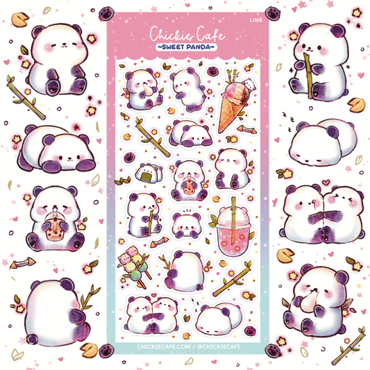 Sweet Panda Sticker Sheet