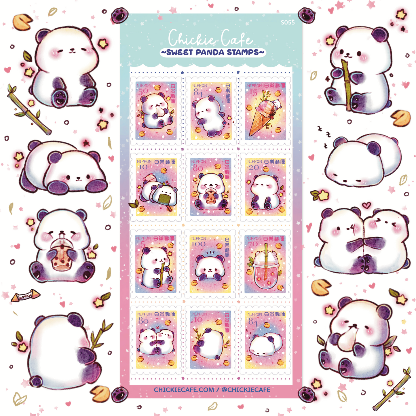 Sweet Panda Stamps Sticker Sheet