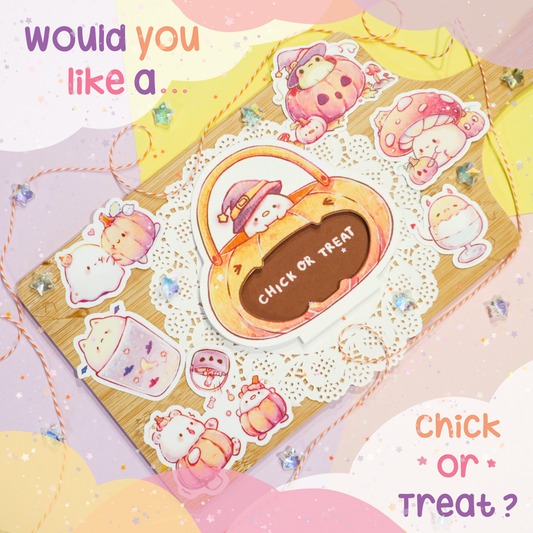 Chick or Treat Sticker Set - Stardust Holographic Vinyl