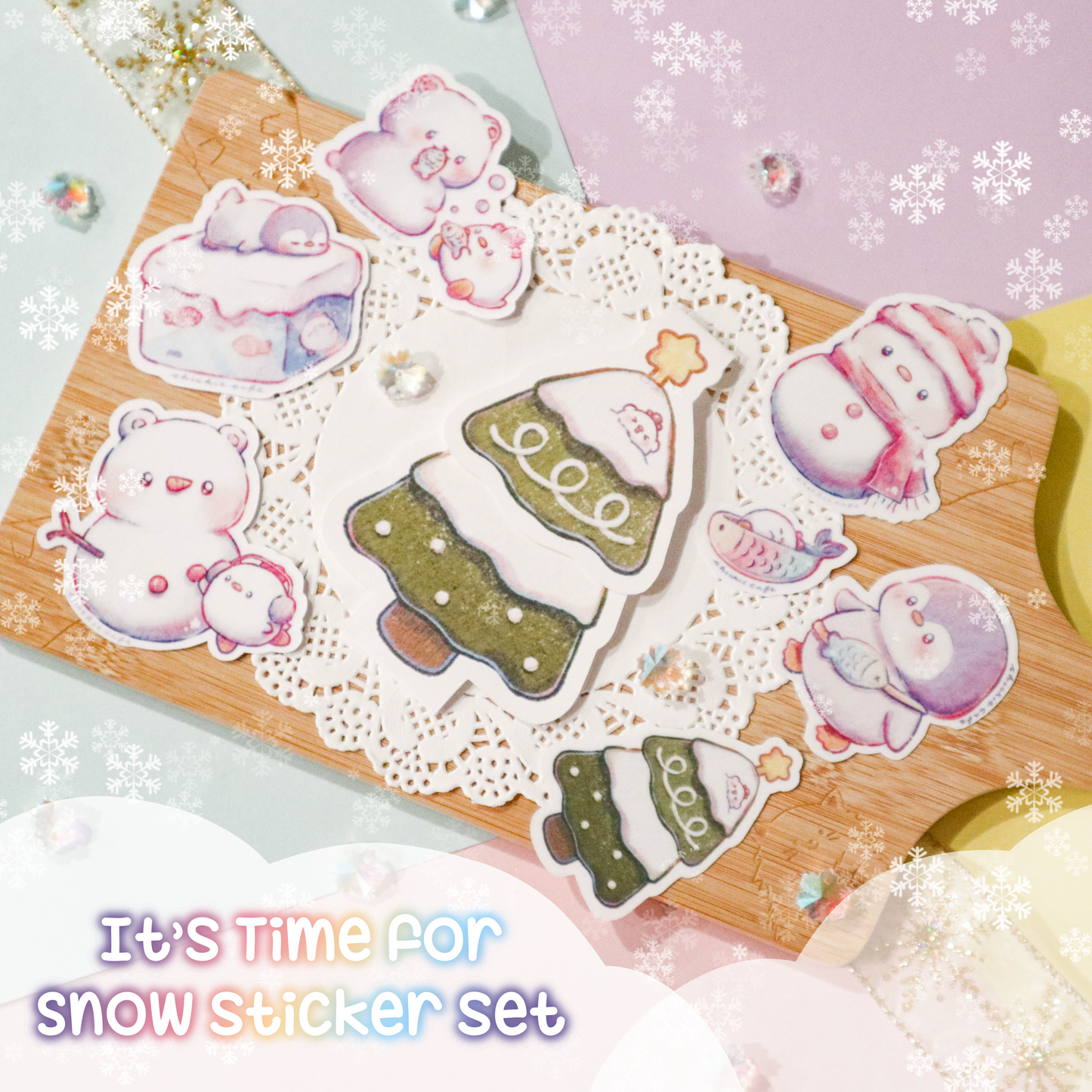 It's Time for Snow! Sticker Set (Velvety Vinyl)