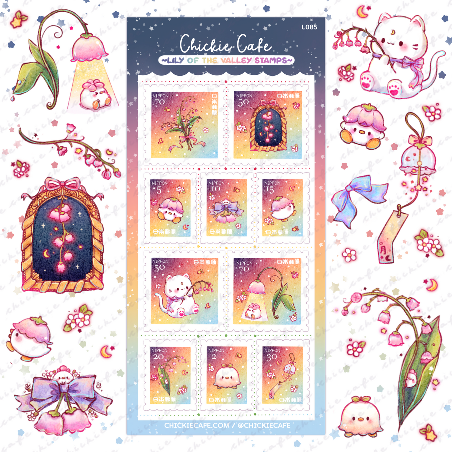 Lily of the Valley Stamps Sticker Sheet