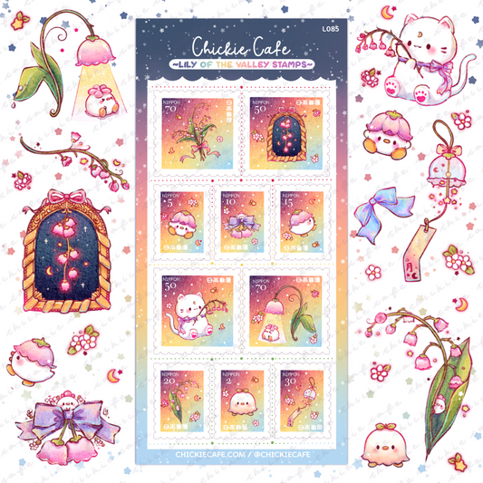 Lily of the Valley Stamps Sticker Sheet