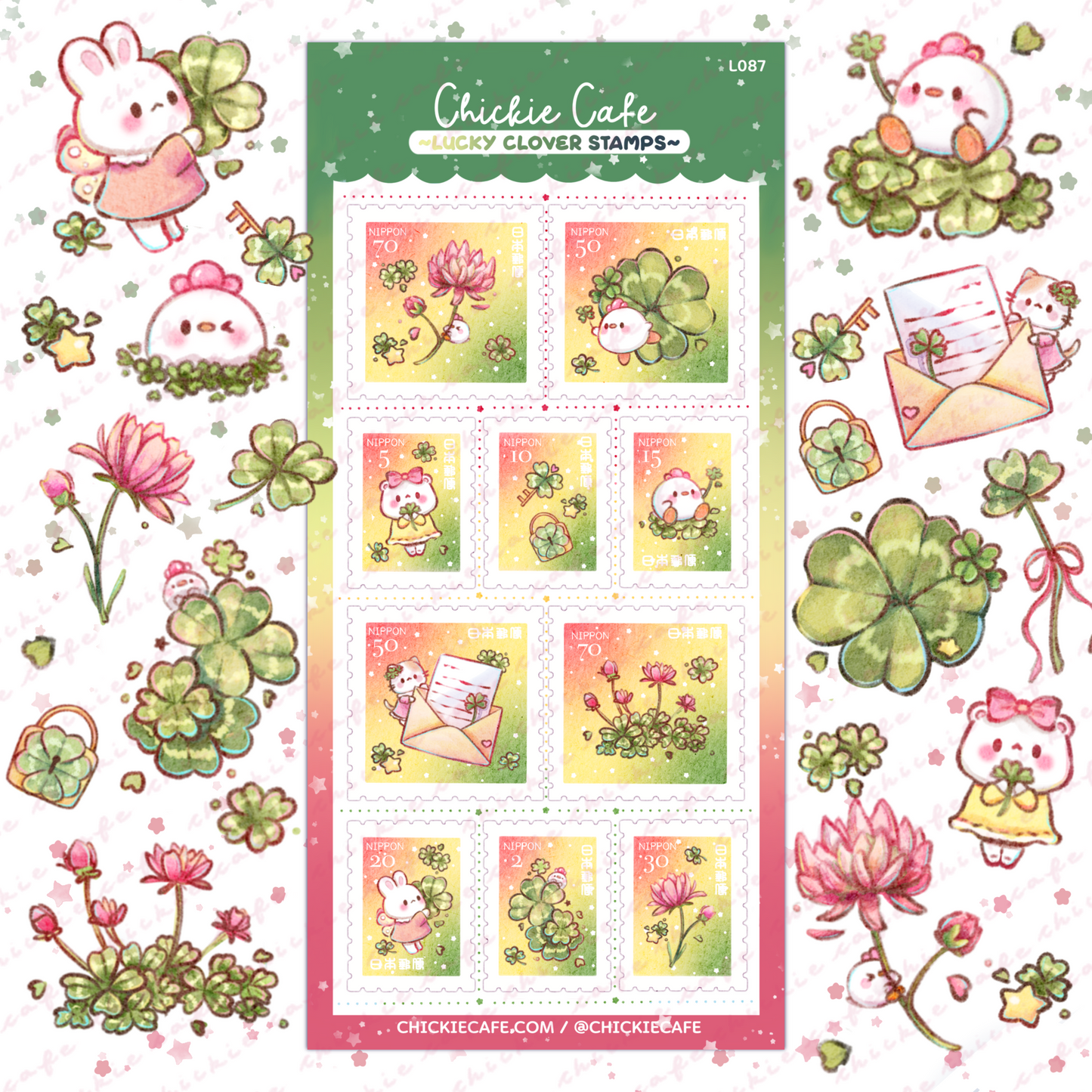 Lucky Clover Stamps Sticker Sheet