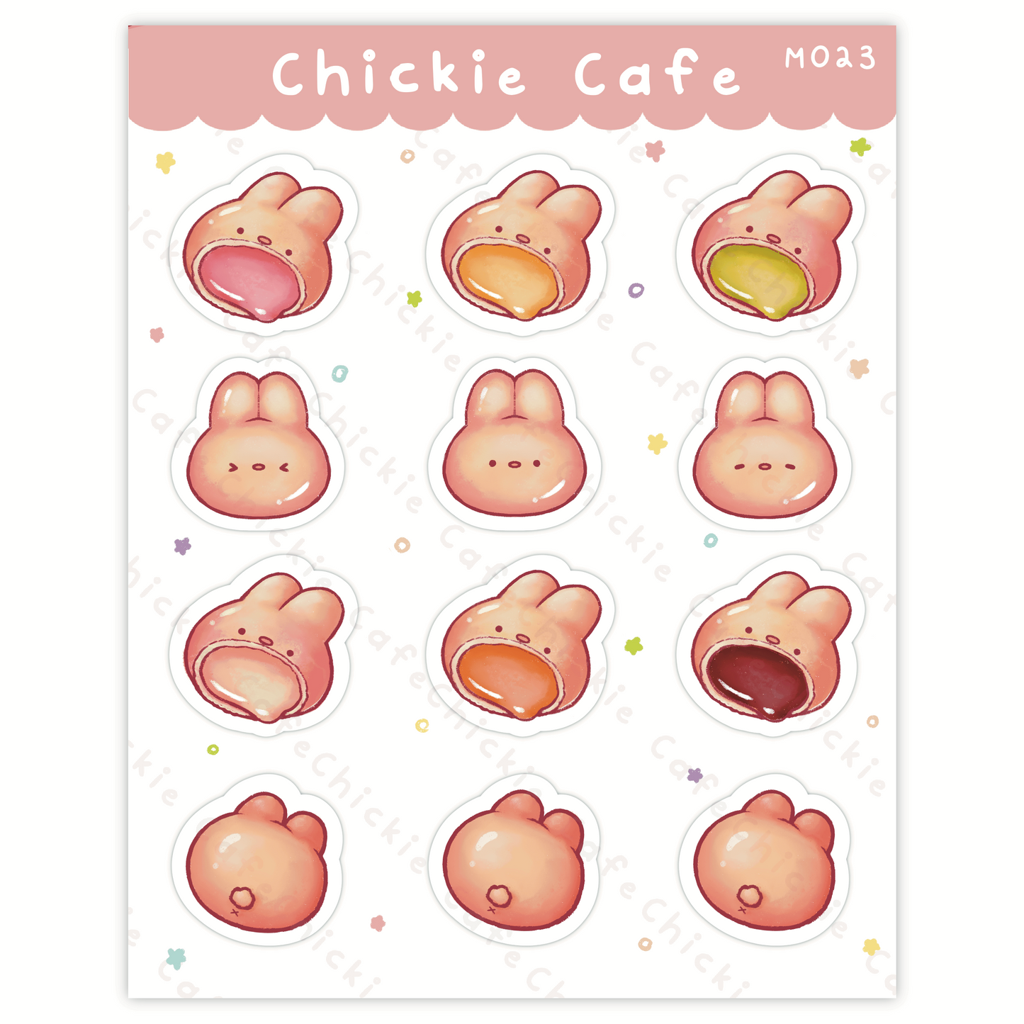 Hello Chickie Biscuit Snacks Sticker Sheet