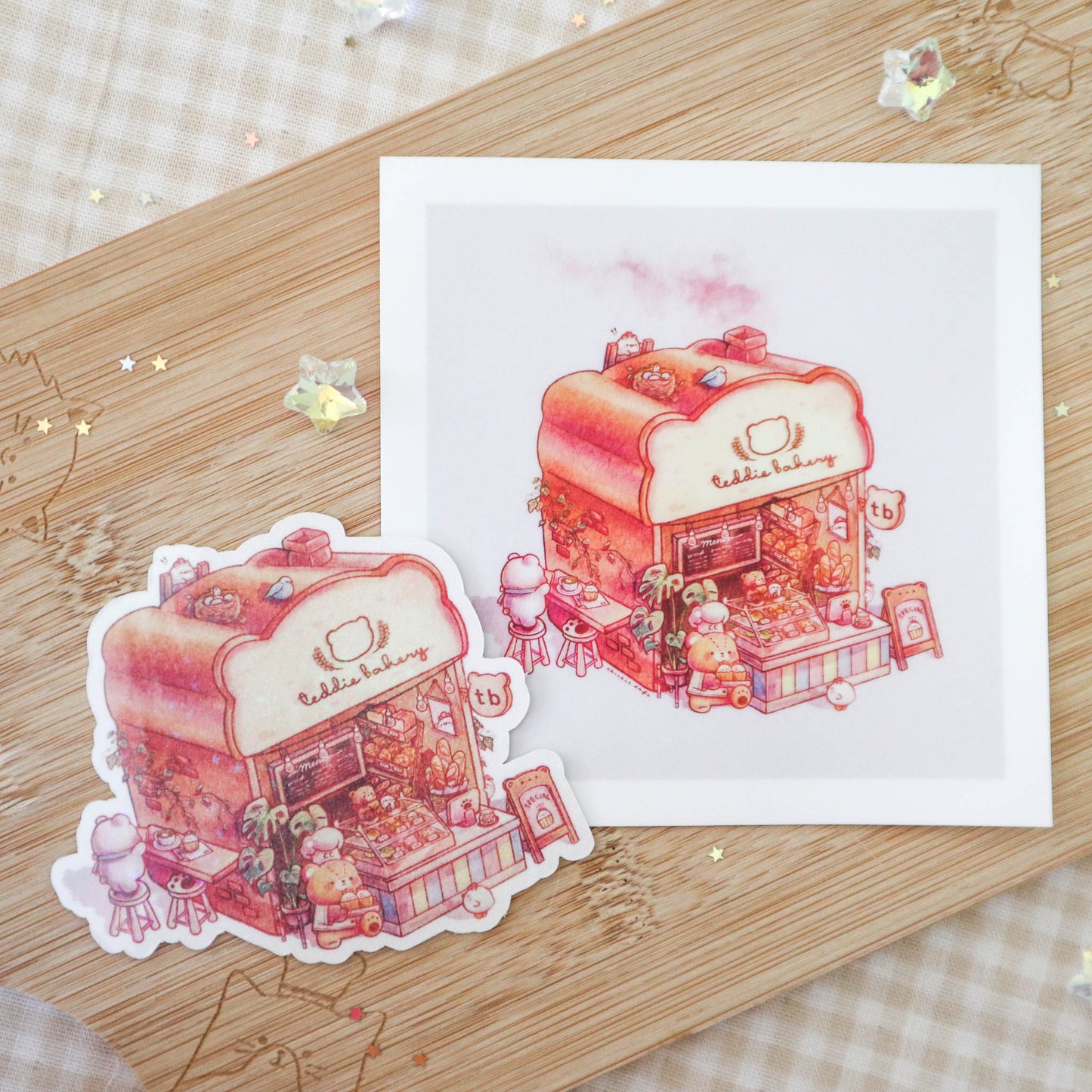 Teddy Bakery Chef Sticker + Teddy Bakery Sticker Print Set